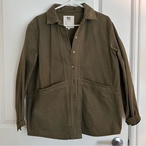 Sezane will jacket in khaki